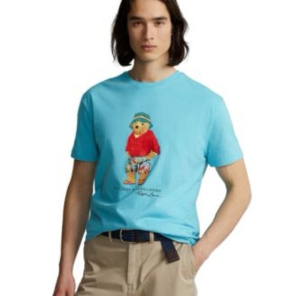 Polo Ralph Lauren Buck Hat Tropical Bear Classic Fit T Shirt Men's Size … - Picture 2 of 3